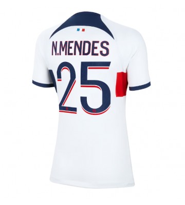 Paris Saint-Germain Nuno Mendes #25 Segunda Equipación Mujer 2023-24 Manga Corta